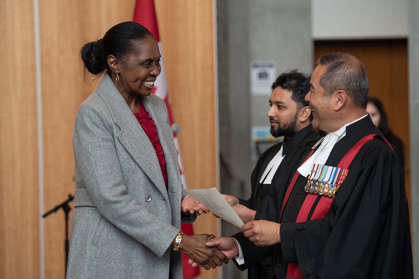 New Canadian citizens attend their citizenship ceremony at University of Toronto Mississauga on March 21, 2023